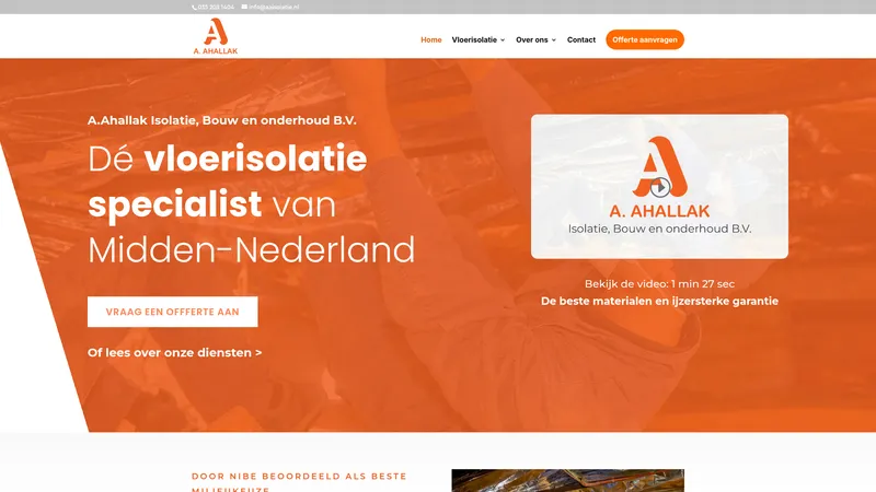 Website van A.Ahallak Isolatie , Bouw & Onderhoud B.V