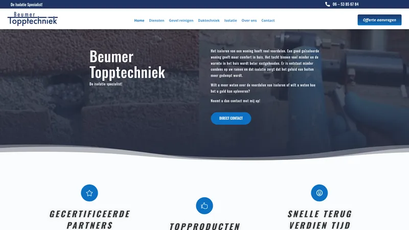 Website van Beumer Topptechniek