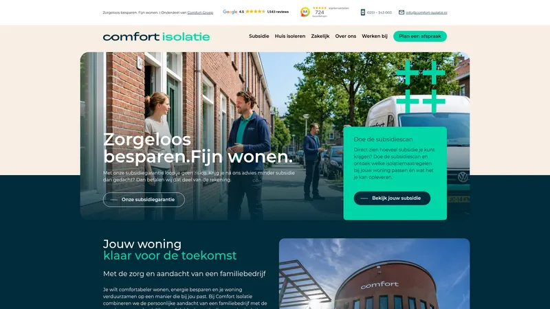 Website van Comfort-Isolatie B.V.
