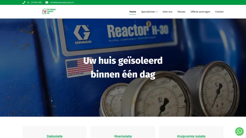 Website van De Veluwe Isolatietechniek