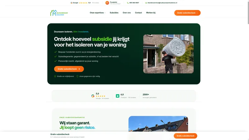 Website van Duurzaam Isoleren