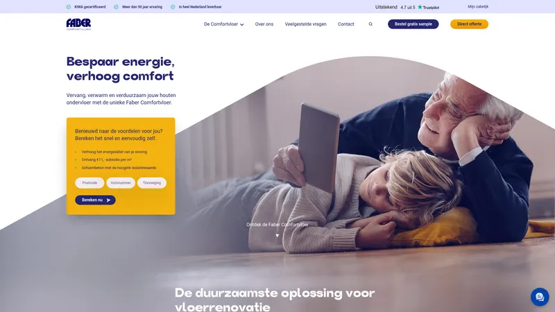 Website van Faber Comfortvloer