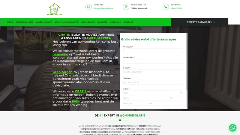 Website van Gilbert isolatie