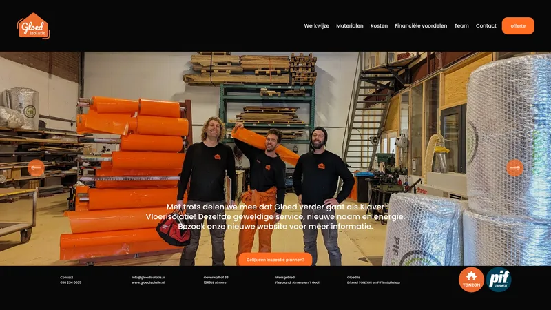 Website van Gloed Isolatie