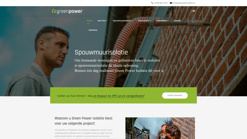 Website van Green Power Isolatie