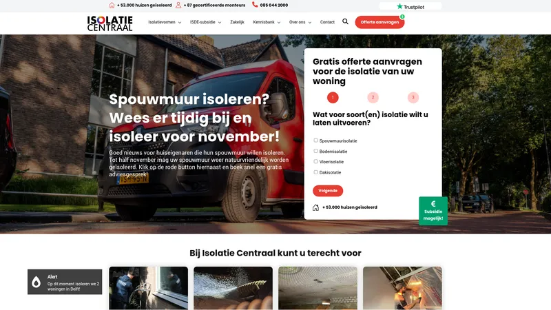 Website van Isolatie Centraal