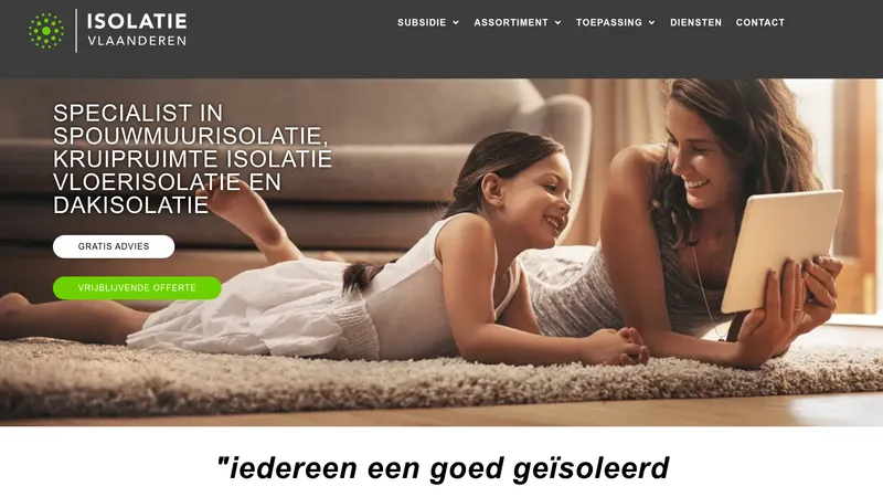 Website van Isolatie Vlaanderen