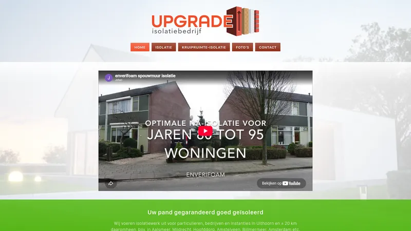 Website van Isolatiebedrijf Upgrade