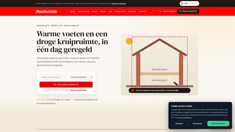 Website van MaxIsolatie