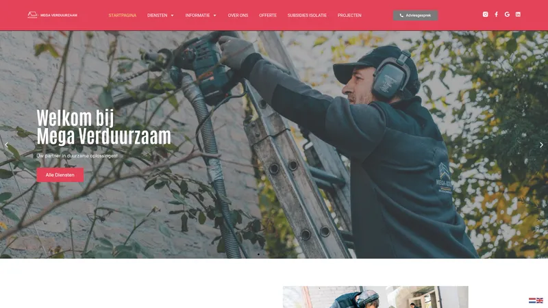 Website van Megaverduurzaam