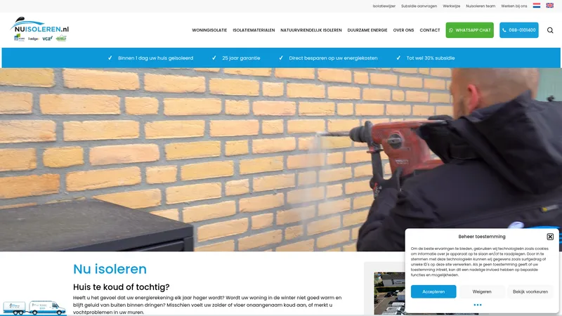 Website van Nu Isoleren
