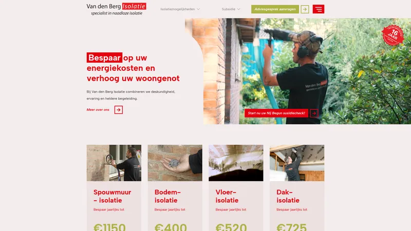 Website van Van den Berg Isolatie