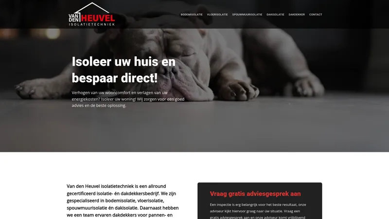 Website van Van den Heuvel Isolatietechniek